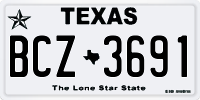TX license plate BCZ3691