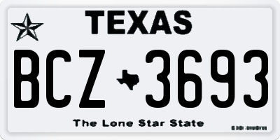 TX license plate BCZ3693