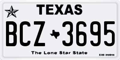 TX license plate BCZ3695