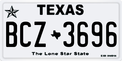 TX license plate BCZ3696