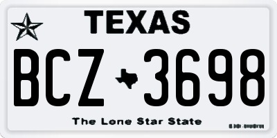TX license plate BCZ3698