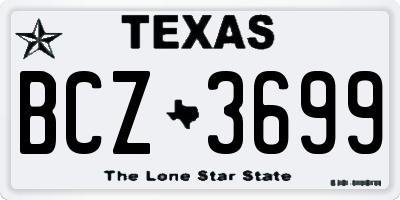TX license plate BCZ3699