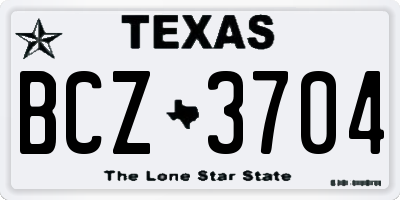 TX license plate BCZ3704