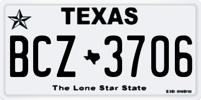 TX license plate BCZ3706