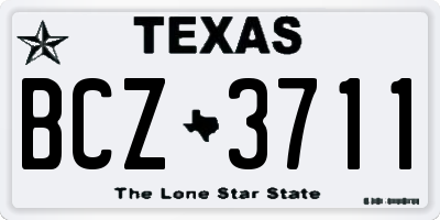 TX license plate BCZ3711