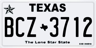 TX license plate BCZ3712