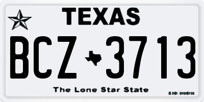 TX license plate BCZ3713