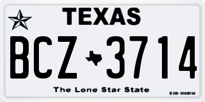 TX license plate BCZ3714