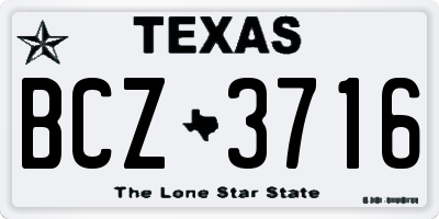 TX license plate BCZ3716