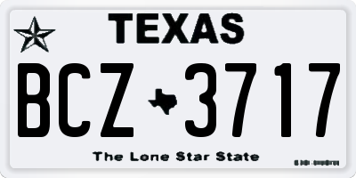 TX license plate BCZ3717