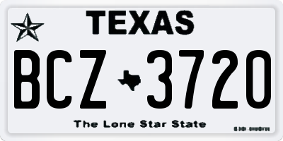 TX license plate BCZ3720