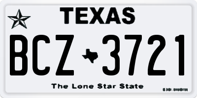 TX license plate BCZ3721