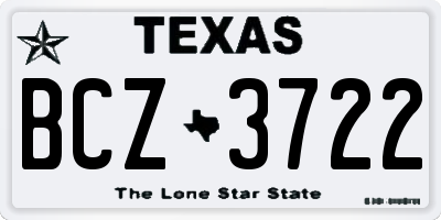 TX license plate BCZ3722