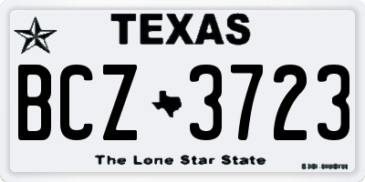 TX license plate BCZ3723