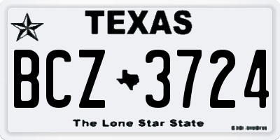 TX license plate BCZ3724