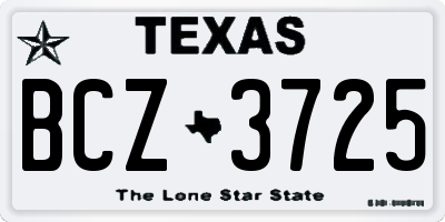 TX license plate BCZ3725