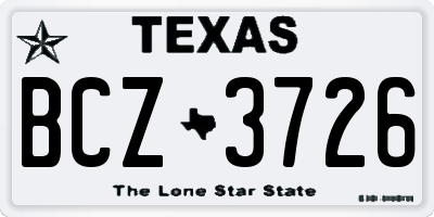TX license plate BCZ3726