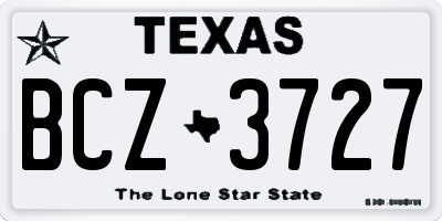 TX license plate BCZ3727