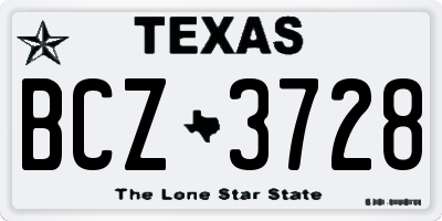 TX license plate BCZ3728