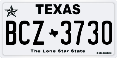 TX license plate BCZ3730