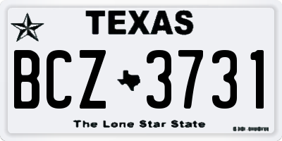 TX license plate BCZ3731
