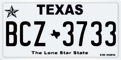 TX license plate BCZ3733