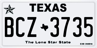 TX license plate BCZ3735