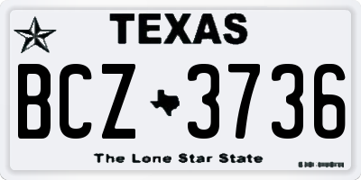 TX license plate BCZ3736
