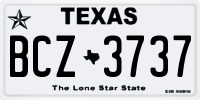 TX license plate BCZ3737