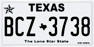 TX license plate BCZ3738