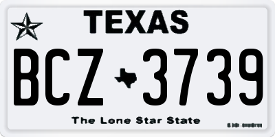 TX license plate BCZ3739