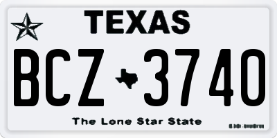TX license plate BCZ3740
