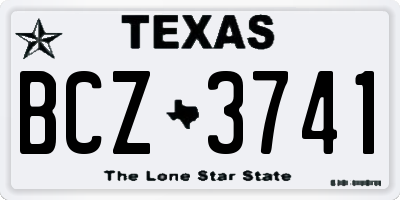 TX license plate BCZ3741
