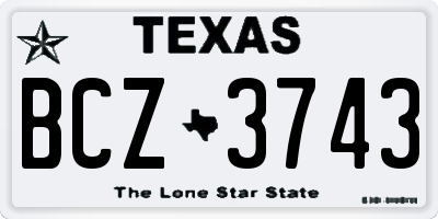 TX license plate BCZ3743