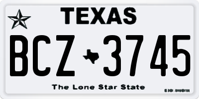 TX license plate BCZ3745