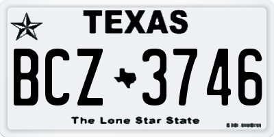 TX license plate BCZ3746