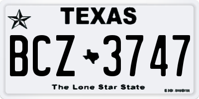 TX license plate BCZ3747