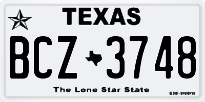 TX license plate BCZ3748