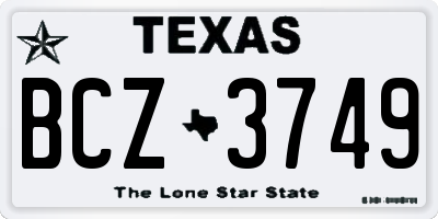 TX license plate BCZ3749