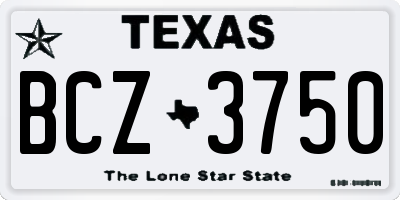 TX license plate BCZ3750
