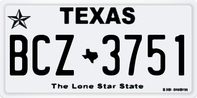 TX license plate BCZ3751