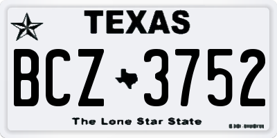 TX license plate BCZ3752