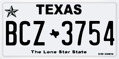 TX license plate BCZ3754