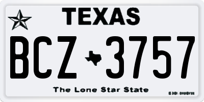 TX license plate BCZ3757