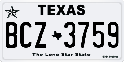TX license plate BCZ3759