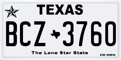 TX license plate BCZ3760