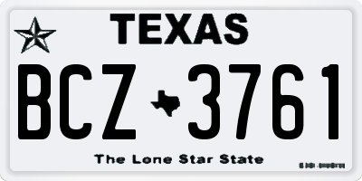 TX license plate BCZ3761