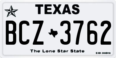 TX license plate BCZ3762
