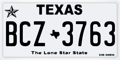 TX license plate BCZ3763