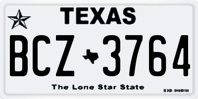 TX license plate BCZ3764